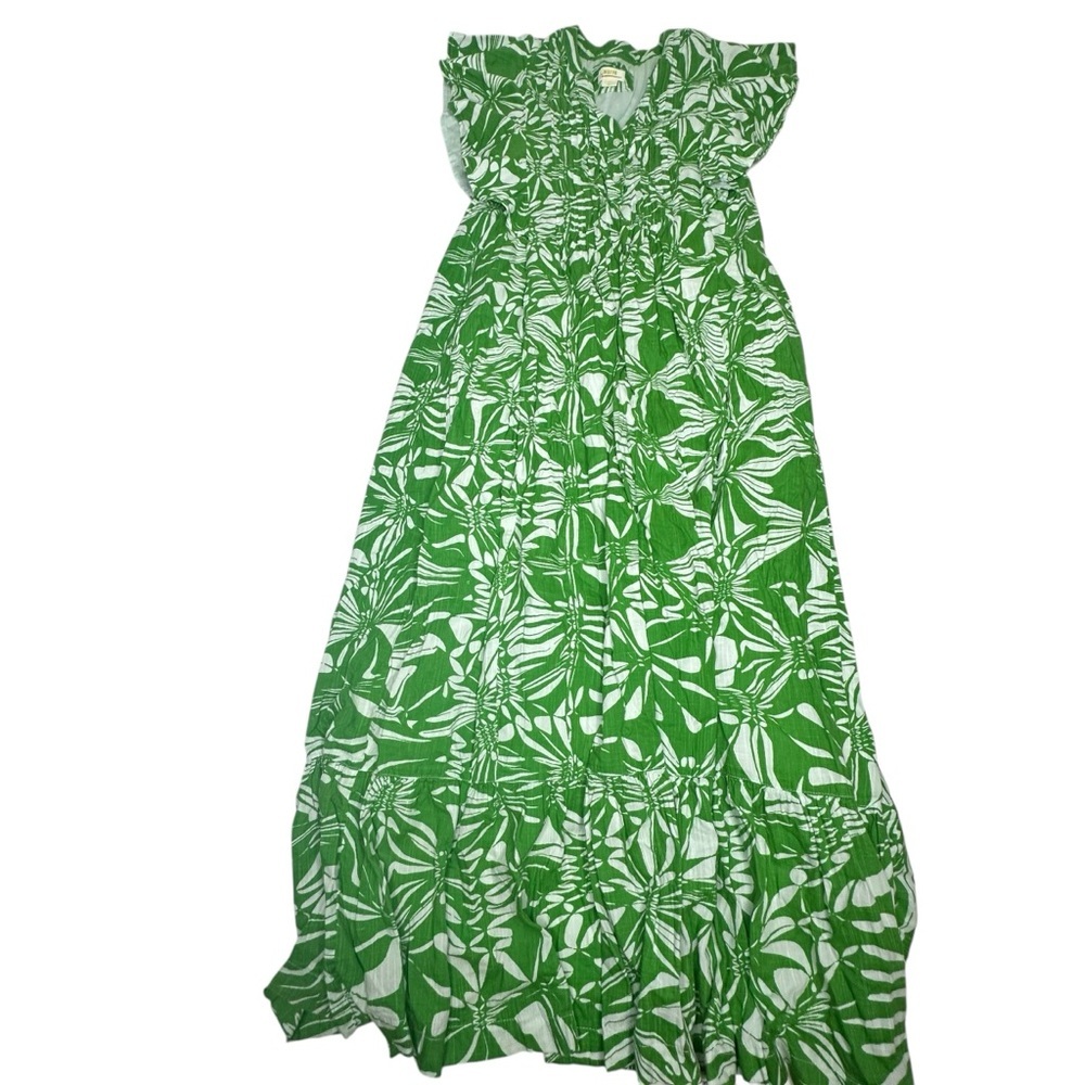 NWOT Anthropologie Maeve Cassandra green/white Floral Maxi Dress xs - Picture 6 of 14